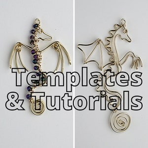 Wire Dragon Pendants Templates and Tutorials // 2 Designs for Dragon Jewelry