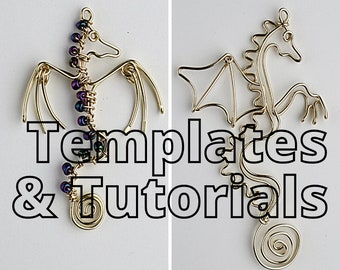 Wire Dragon Pendants Templates and Tutorials // 2 Designs for Dragon Jewelry