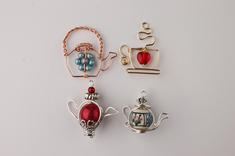 Wire Tea Set Project Printable Teapot Pendant Templates Wire Jewelry Making Pattern PDF ...