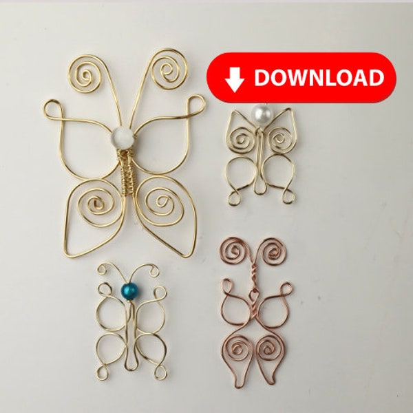 Printable Butterfly Templates Artistic Wire Deluxe Jig Kit // YouTube Tutorial PDF Pattern