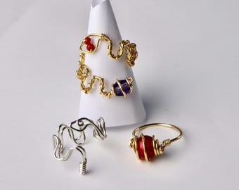 印刷可能なスネークリング、ペンダント、イヤリングのテンプレート、ワイヤージュエリーの作り方パターン