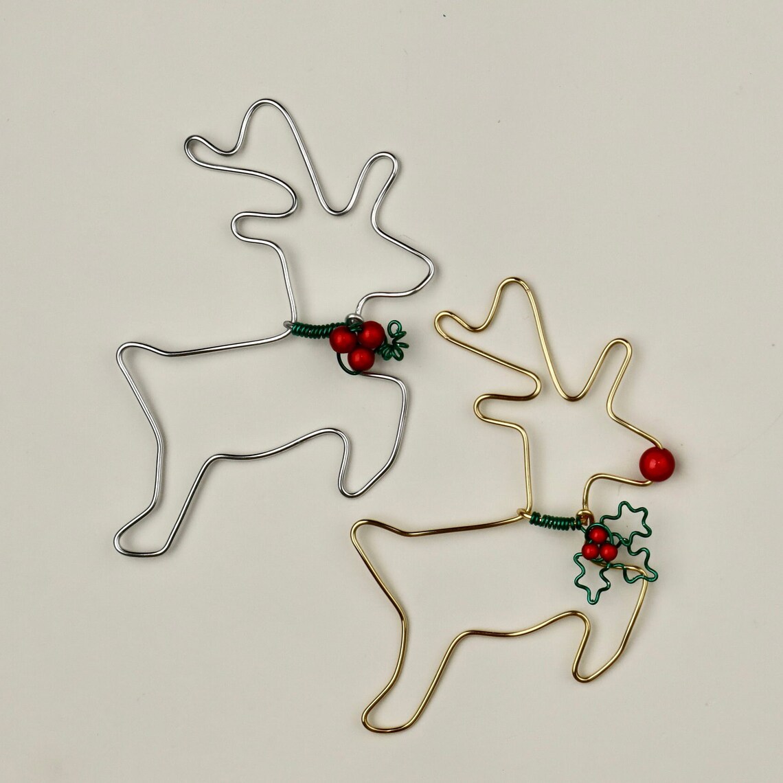 Printable Reindeer and Christmas Tree Ornament Templates // Wire Art ...