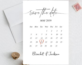 Save The Date Calendar Template Etsy