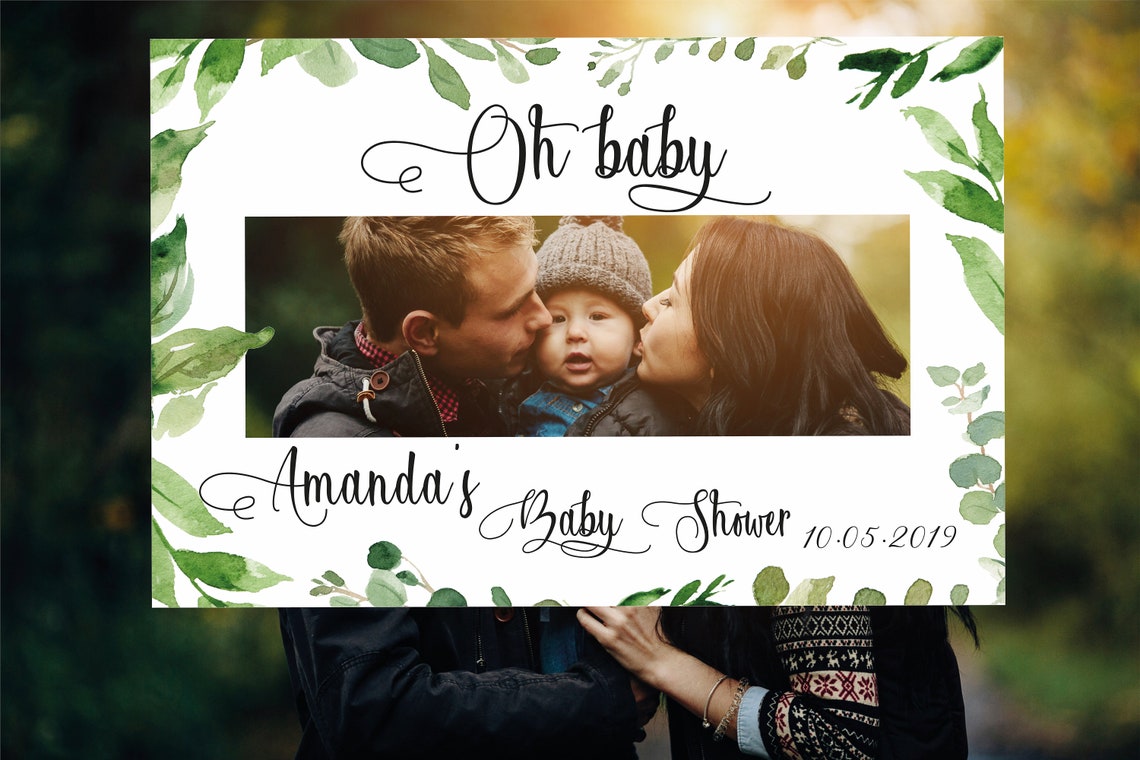 Greenery Baby Shower Photo Booth Frame Baby Shower Picture Etsy