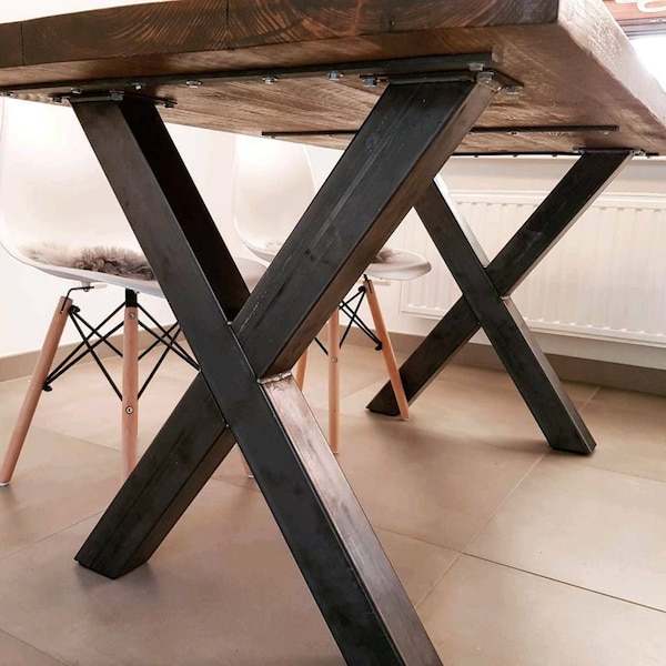 X-ensemble de pieds de Table, cadre de table, chemins de table à manger, loft, cadre croisé en acier et métal, bricolage, XTBS8080