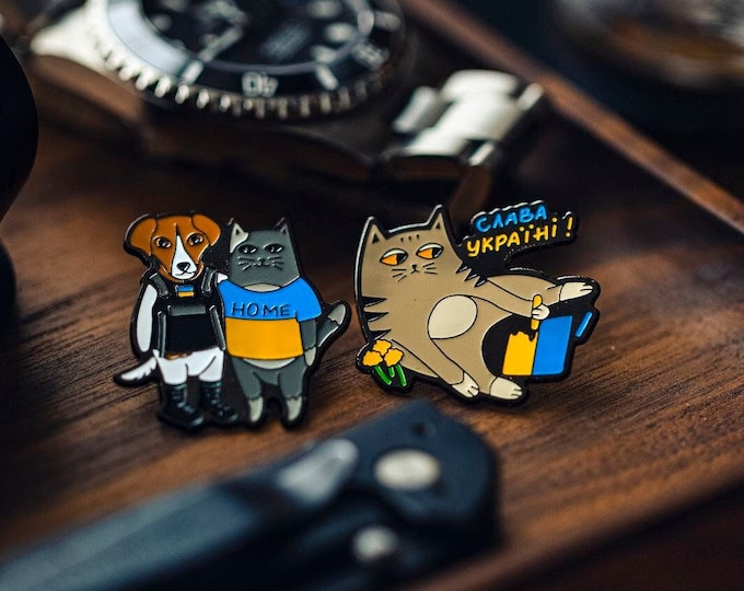 Enamel pin funny Cat enamel pin Enamel pin set Animal enamel pin