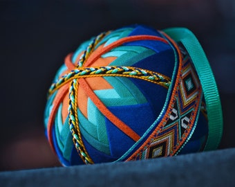 Quilted ball Quilted ornament Ukrainian souvenir Interior decoration Ukrainian ornament