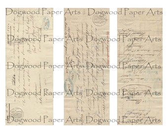 French Documents - Digital Download - Kit 3 - 4 Pages Filled with French Ephemera