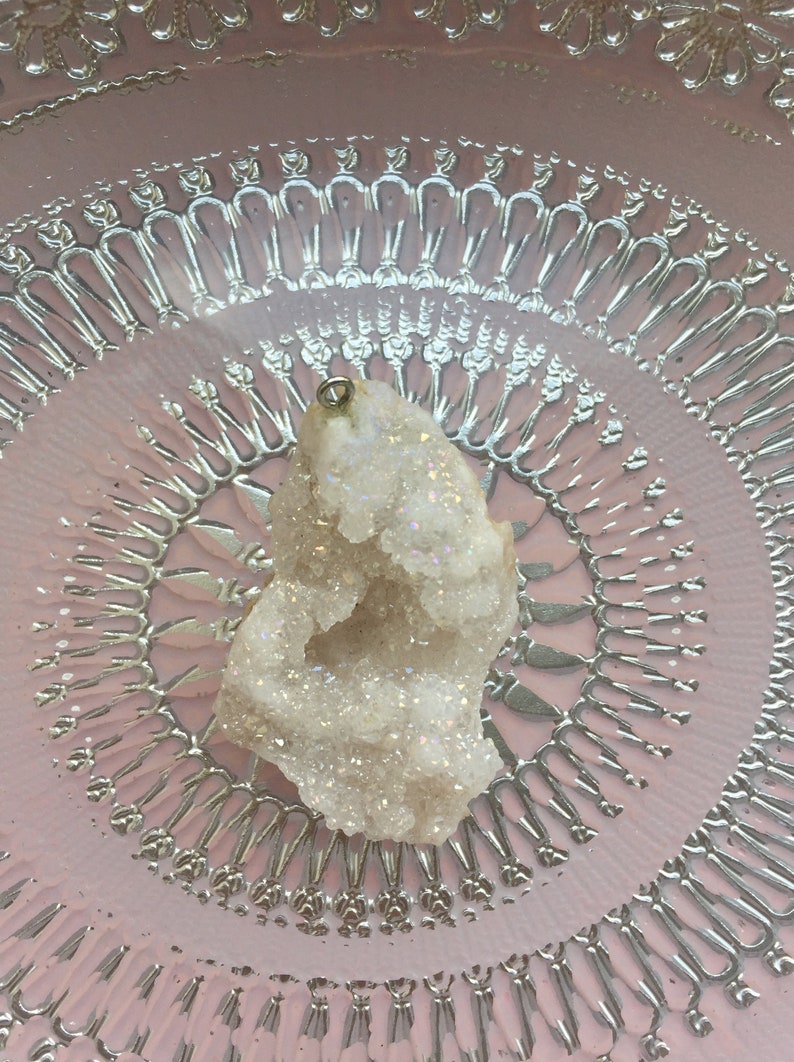 Angel Aura Pendant Opal Druzy Crystal Cluster