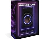 Neon Lens Flare Photoshop Overlay Pack - Detailed Texture, Grainy, Light Streaks & Leaks, Patterns