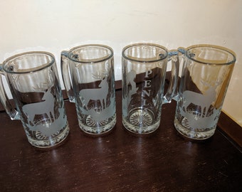 Tazas de cerveza de vidrio grabado personalizado