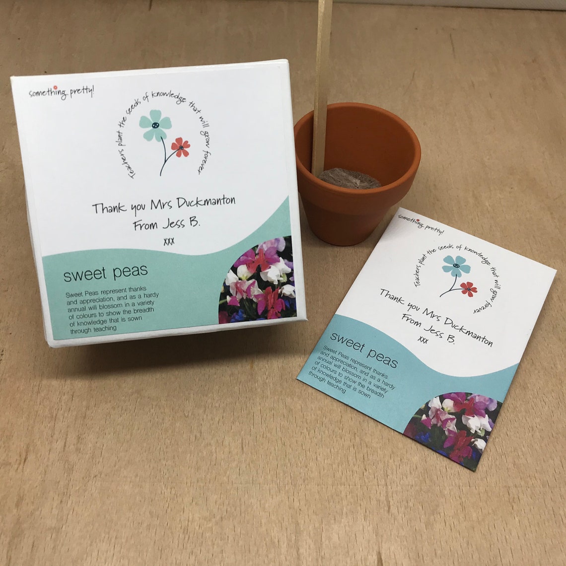 Personalised Thank You Flower Seed Gift Set Etsy