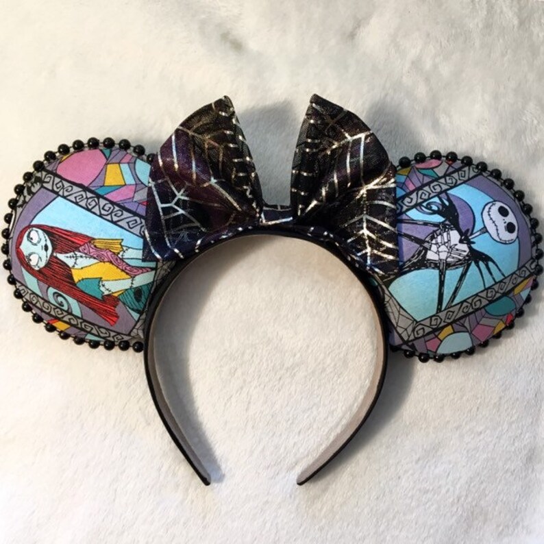 Disney Parks Sally Nightmare Before Christmas Minnie Mouse Ears Bow Headband NEW