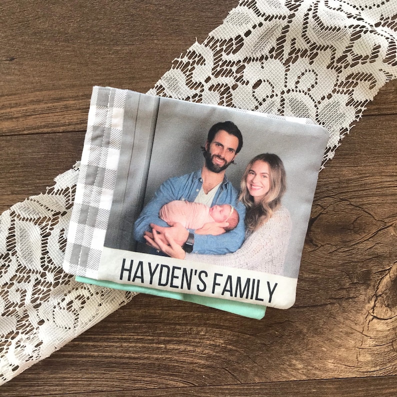 Custom Family Cloth Photo Book Family members montessori face image 4
