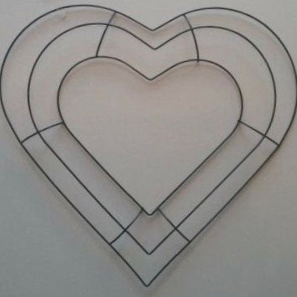 5-Heart wire wreath frame/form, wreath supplies, craft supplies, love, valentines. Kids craft. (3 or 4 makes a clover) (2 makes a butterfly)