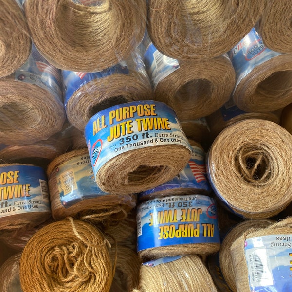 Twine, 350 feet, 100% Jute twine, string, rope, ties, crafting twine, wreath twine, craft supplies, ready to ship, free shipping.