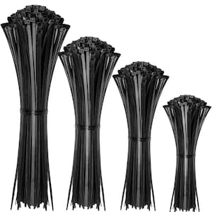 Cable Zip Ties,400 Pack Black Assorted Sizes 12+8+6+4 Inch