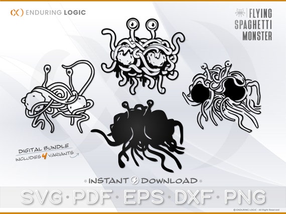 FSM Flying Spaghetti Monster Noodly Deity Logo SVG Vector Graphics Digital  File Set plus PDF Eps Dxf Png cricut - Etsy