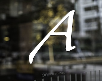 Ateistyczny szkarłatny napis „A” – logo Ateistycznej Dumy, naklejka winylowa, wolnomyśliciel, świecka tożsamość, humanistyczna duma, antyreligia, Dawkins