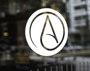 Naklejka Atheist Circle ‘A’ v2 – naklejka winylowa, symbol wolnomyśliciela, logo Ateist Alliance, świecka tożsamość, antyreligia, humanistyczna duma