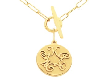 Karma medallion on a toggle clasp wide chain