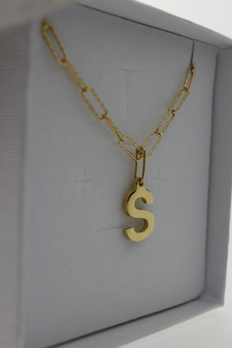 Personalised necklace with a large letter pendant. image 5