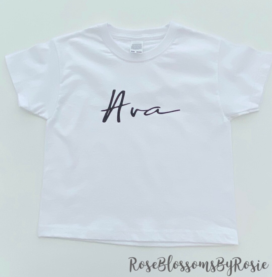 Texturized Script Clothing Personalized Script Font T-shirt, Custom Name Tee (age 2-12) - Etsy