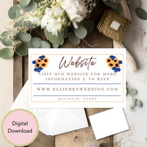 Hochzeitswebsite Insert Karten bearbeitbare Vorlage Druckbare Anpassung Karte Sofortiger Download Canva