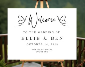 Minimalist Wedding Welcome Sign Template Large Wedding Sign Printable Wedding Welcome Sign Modern Wedding Sign Editable Template WS01