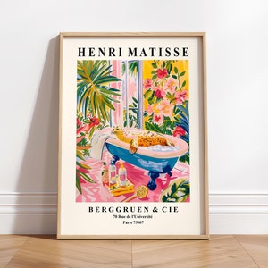 Décoration maximaliste rose, affiche drôle de phoque dans la baignoire, art mural de salle de bain, impression d'art animalier