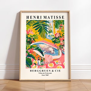 Seekuh in der Badewanne Kunstdruck, Matisse Badezimmer Dekor, Strandhaus Dekor, tropisch