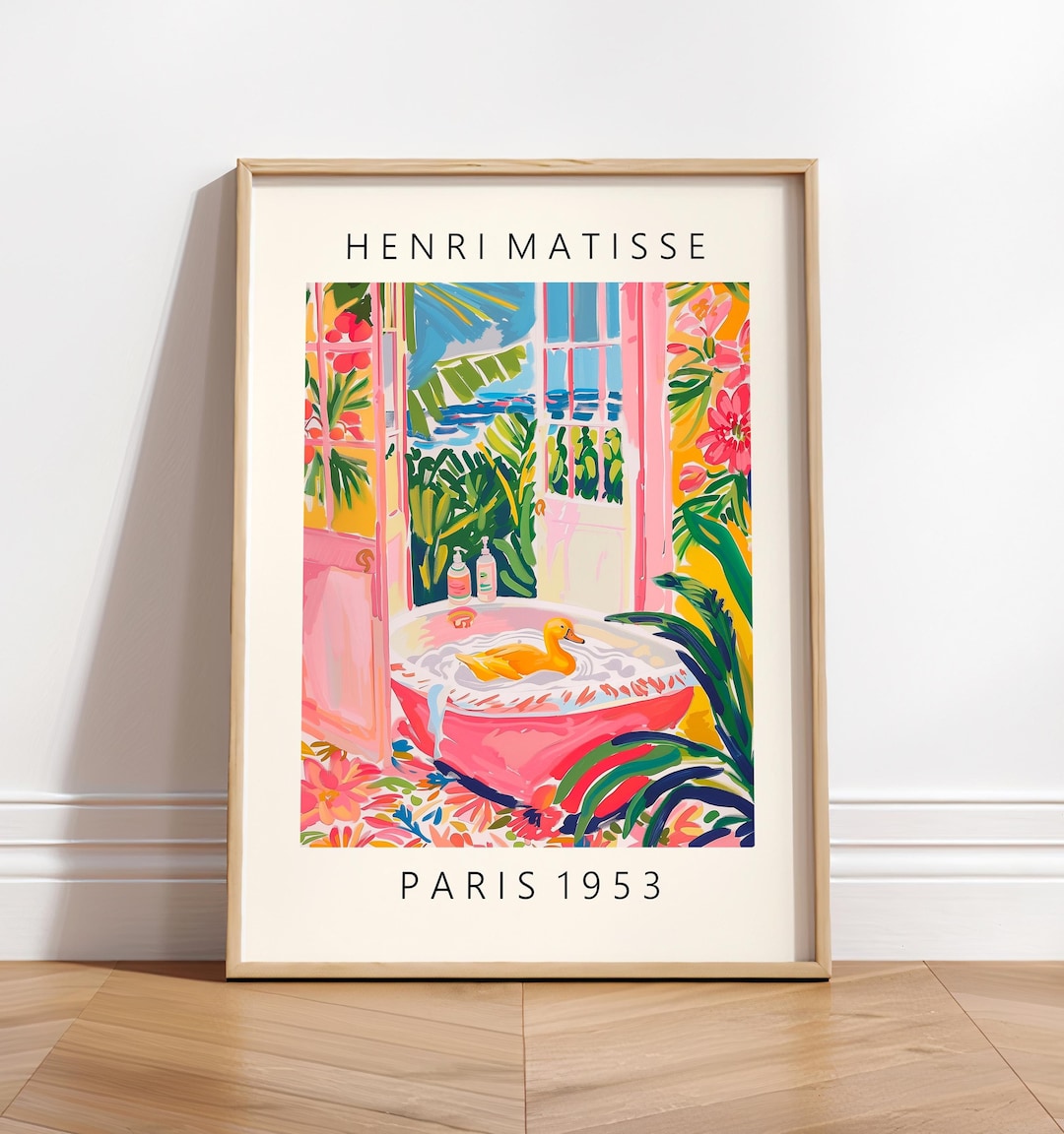 Duck in Bathtub Art Print: Funny Bathroom Wall Decor, Matisse Style - Etsy