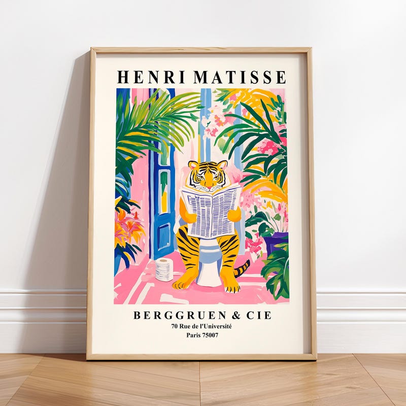 Funny Tiger Bathroom Art - Etsy