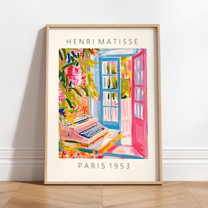 Affiche de machine à écrire, décoration dopamine, art mural maximaliste, impression livresque, cadeau pour écrivain