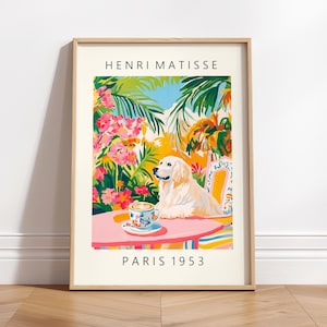 Matisse Style Pyrenees Art Print, Funny Kitchen Decor