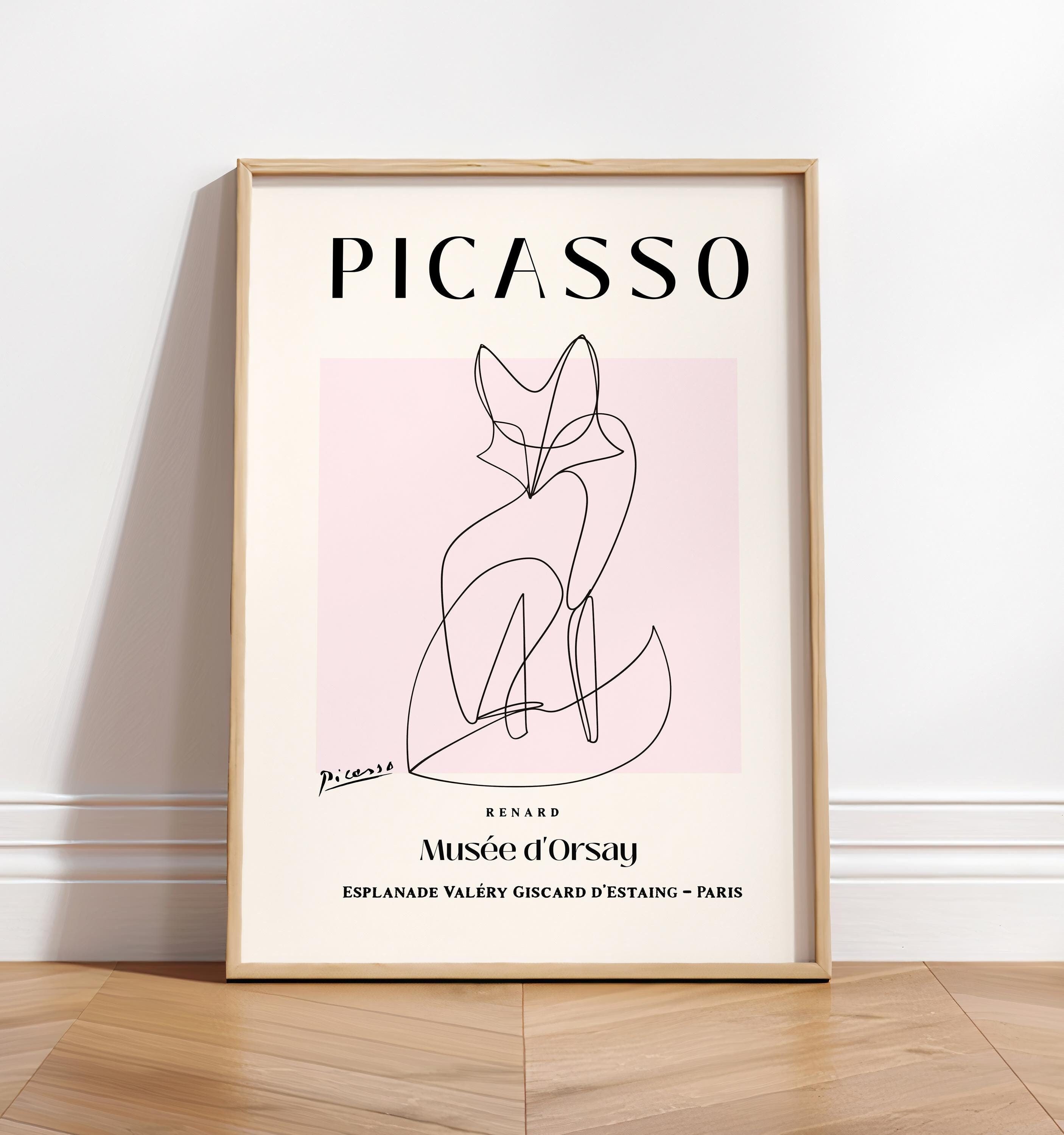 Picasso Fox Art Print: Minimalist Mid-century Modern Wall Art - Etsy