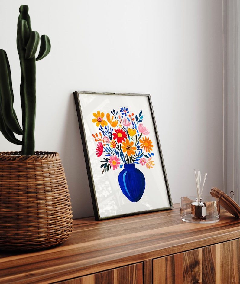 Matisse bloemenmarktprint: kleurrijke maximalistische kunst afbeelding 5
