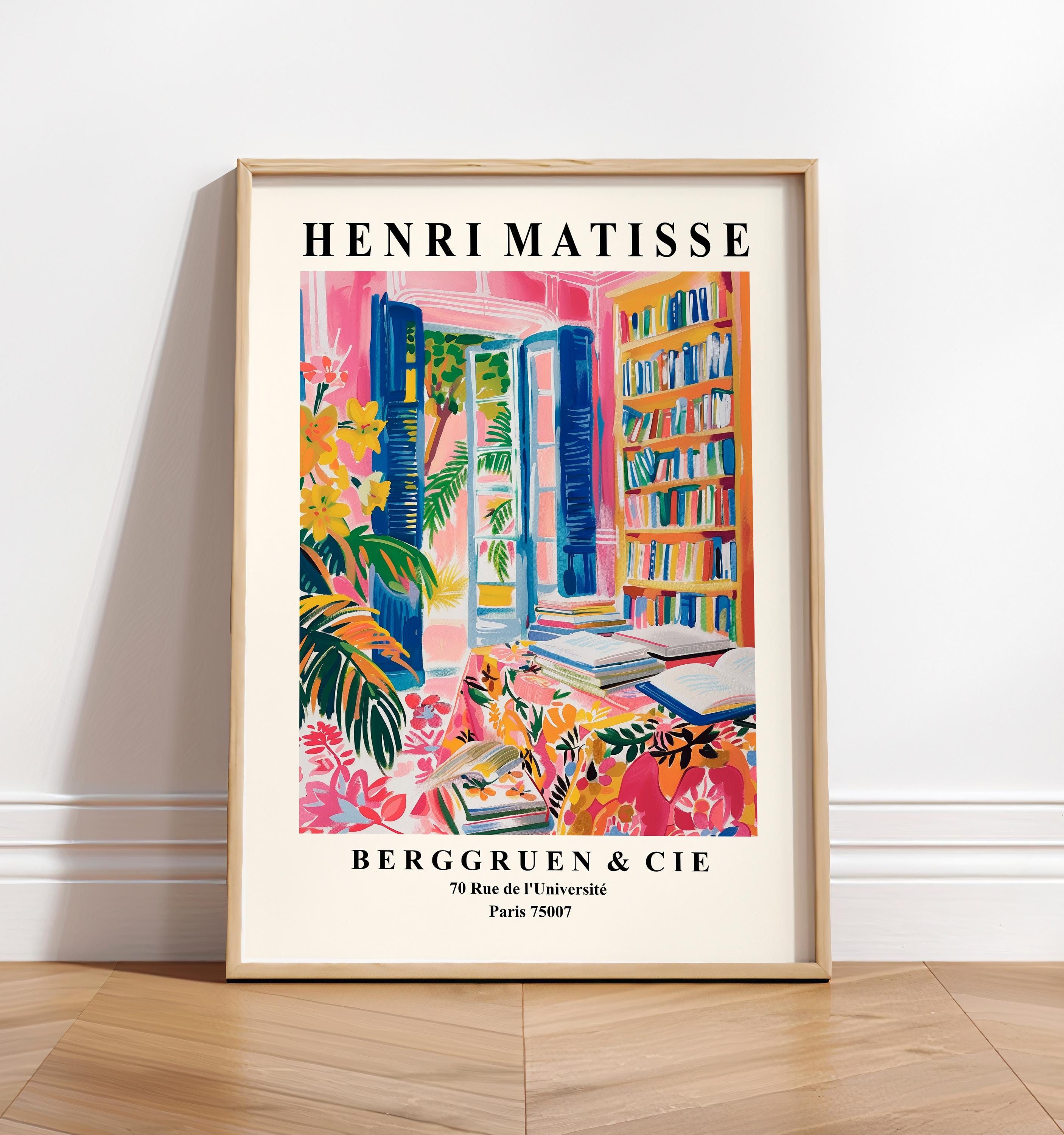 Henri Matisse Library Poster, Bookish Aesthetic Art Print - Etsy