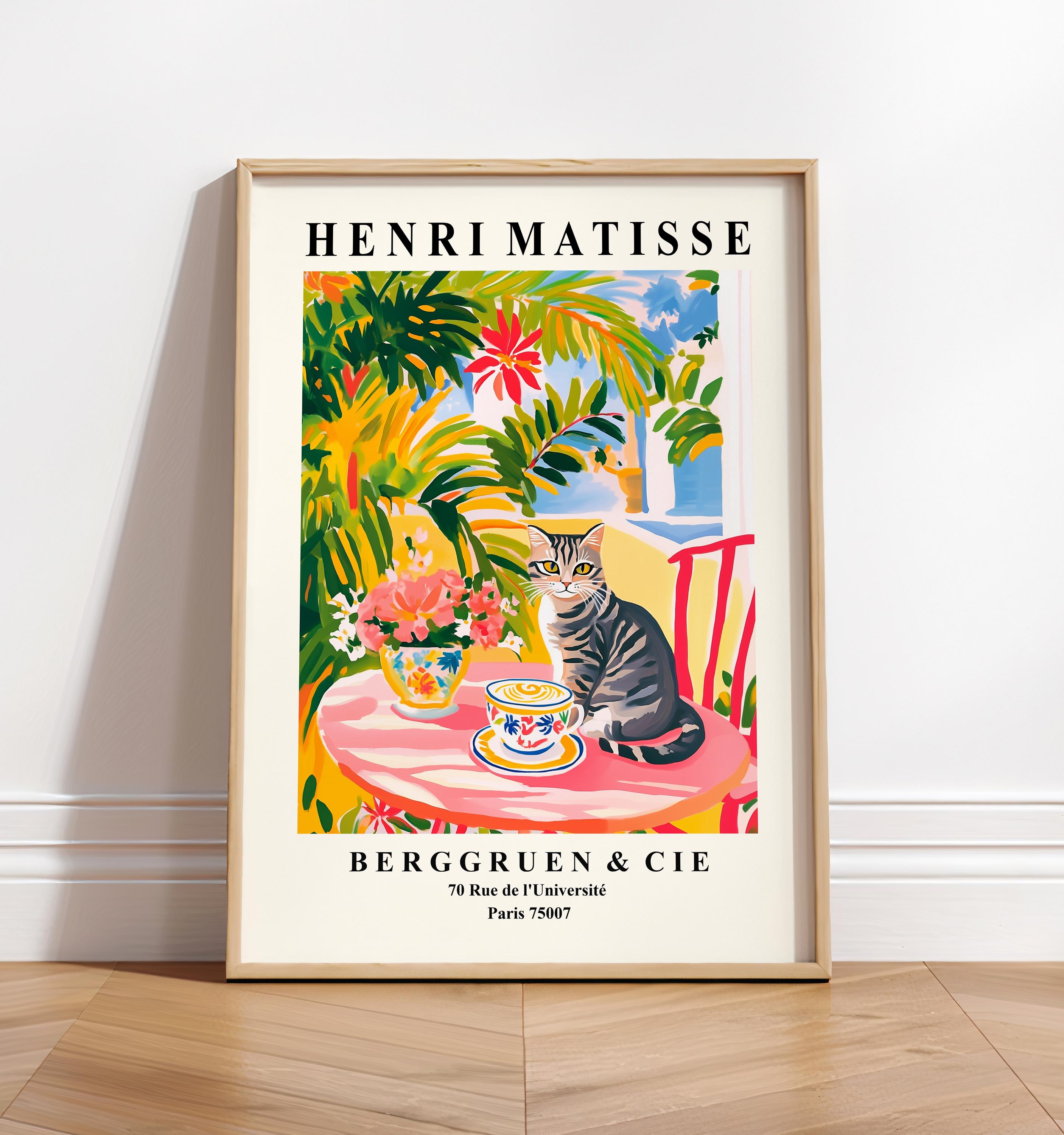 Tabby Cat Matisse Print: Funny Espresso Art, Kitchen Decor - Etsy
