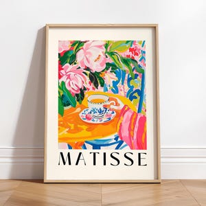 Décor de dopamine, affiche de tasse de thé, impression d'art de tasse de thé, impression d'Henri Matisse, art moderne du milieu du siècle
