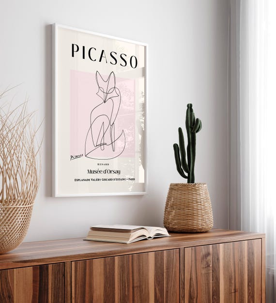 Picasso Fox Art Print: Minimalist Mid-century Modern Wall Art - Etsy