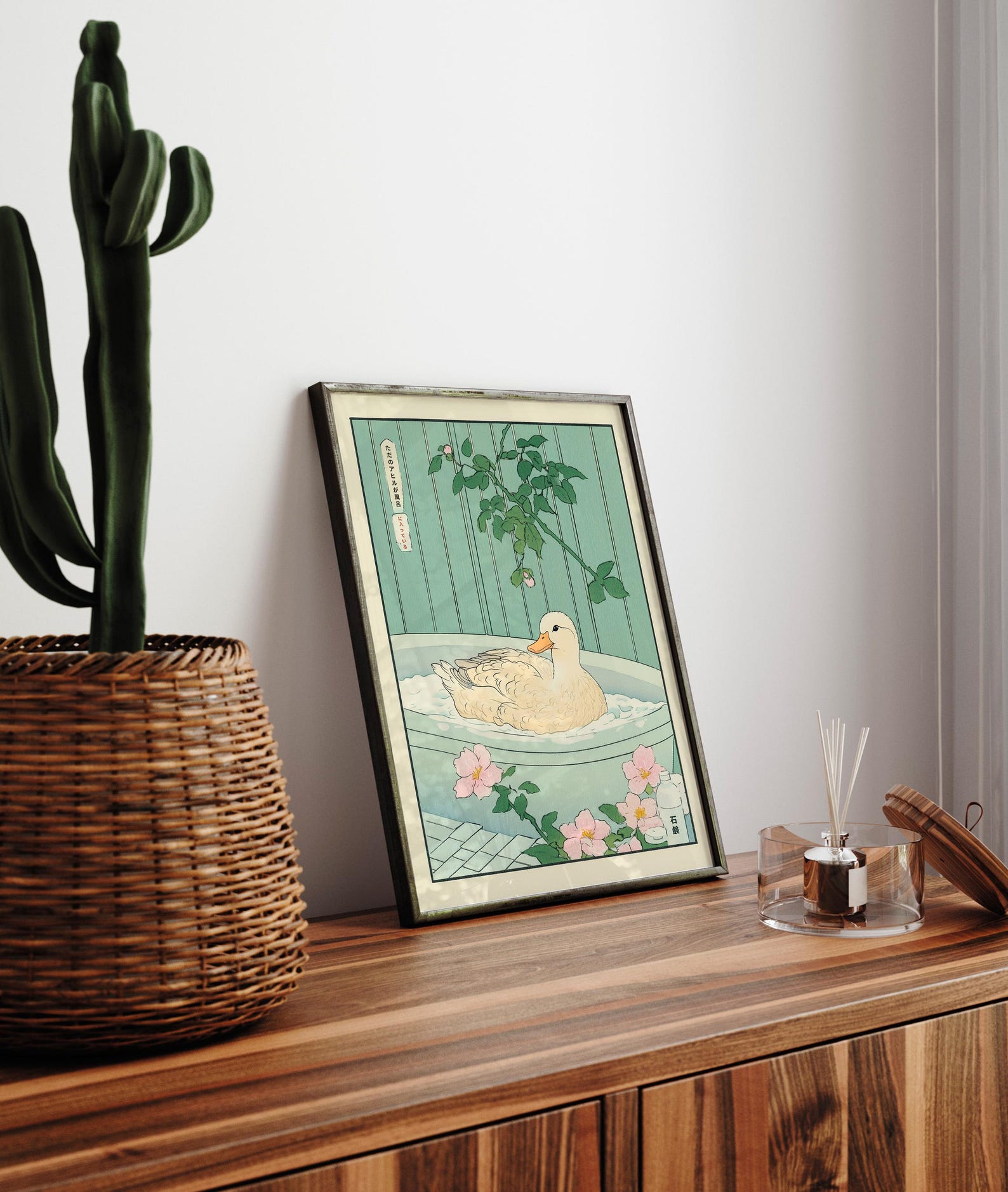 Duck in Bathtub Wall Art: Ukiyo-e Japanese Bathroom Print - Etsy
