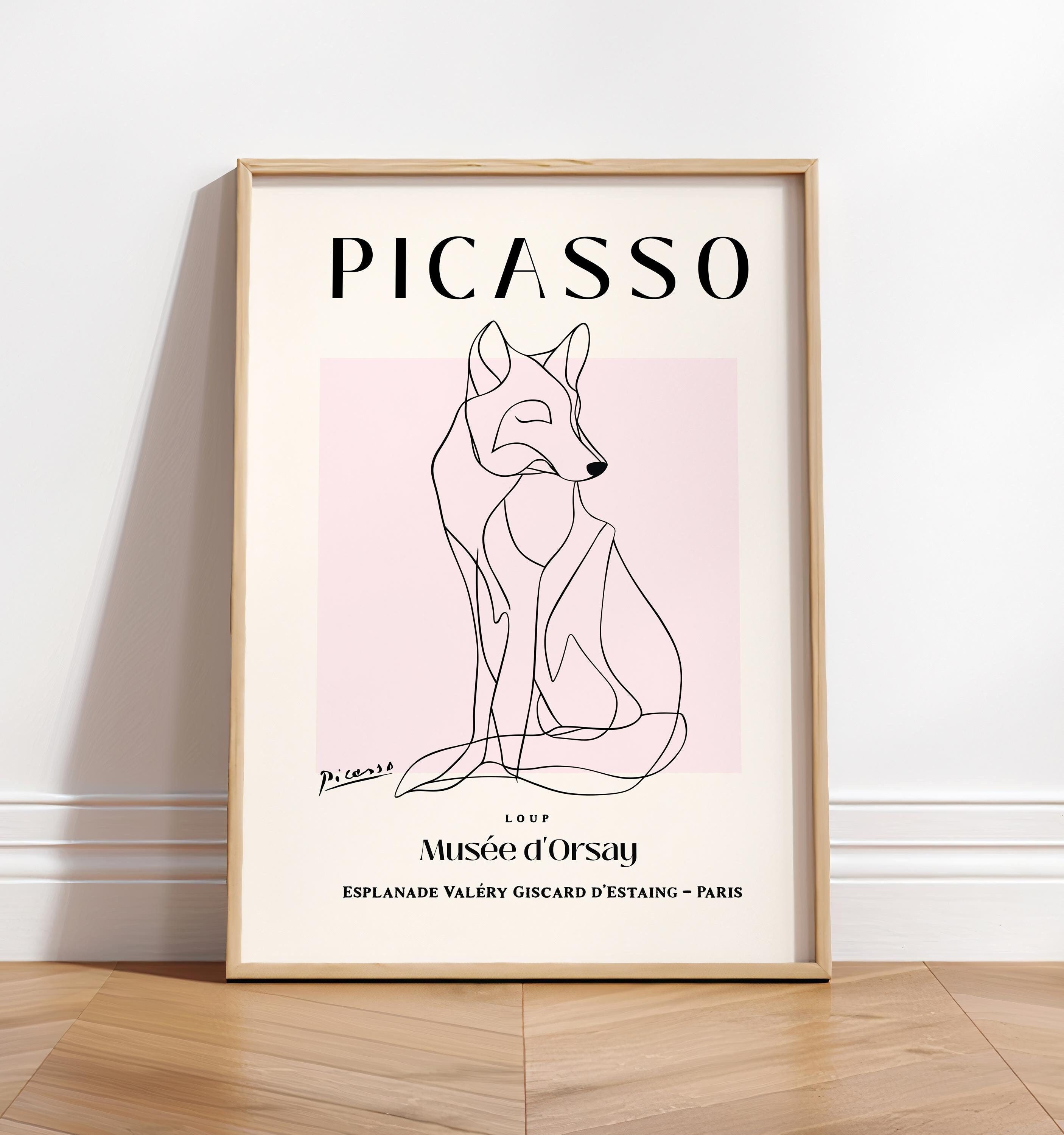 Picasso Wolf Art Print: Minimalist Line Art Poster - Etsy
