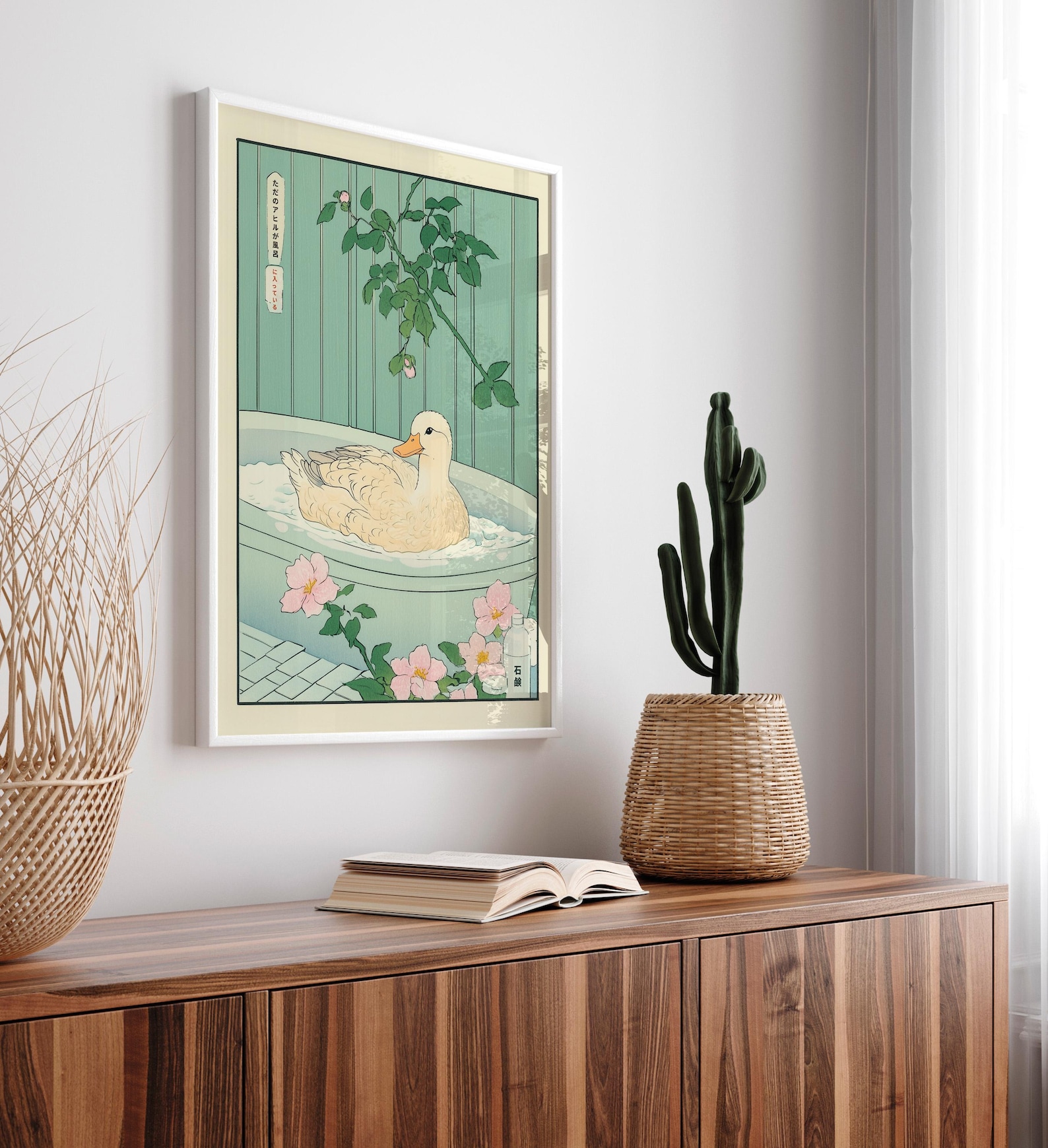 Duck in Bathtub Wall Art: Ukiyo-e Japanese Bathroom Print - Etsy