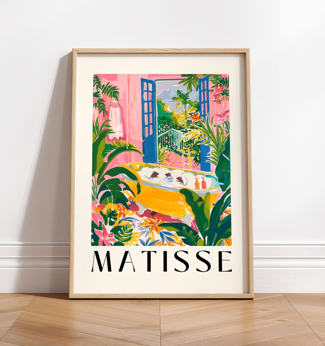 Rats in Bathtub Art Print: Matisse Style Tropical Bathroom Decor - Etsy