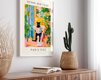 Lustiges Katzen Poster - Getigerte Katze Auf Toilette, 40x60cm Leinwanddruck