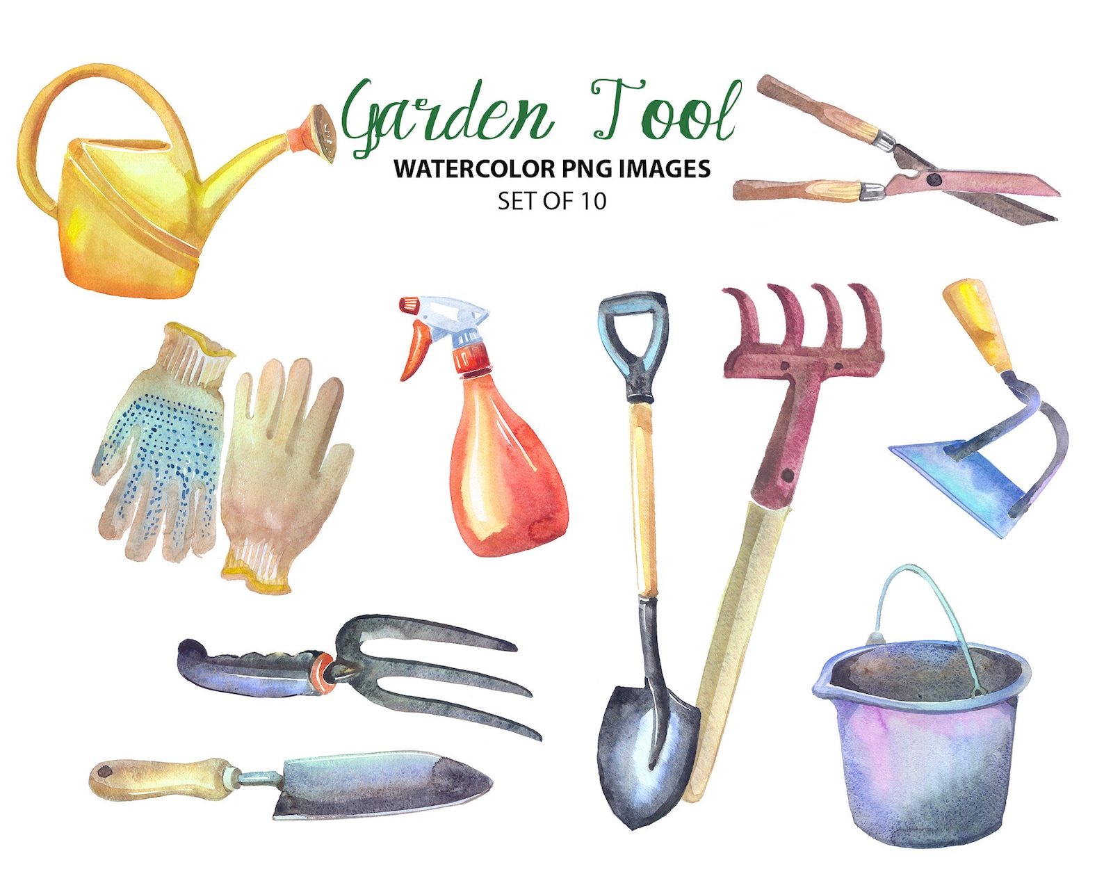 Garden Tools Illustrations Tools Clipart Gardening Clip Etsy