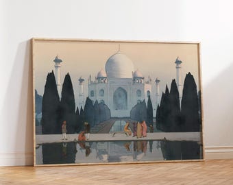 イスラム美術の壁掛け絵画（タペストリー） 手作りのタージ・マハル・タペストリー、文化遺産の壁掛け、ムガル帝国