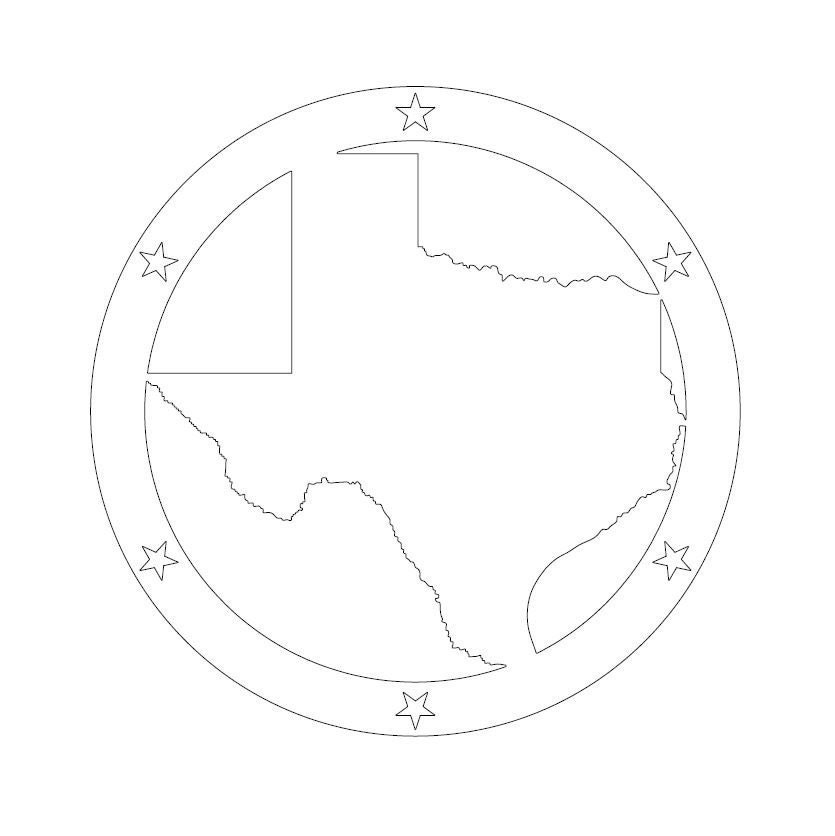 24in Texas Circle with star cutours | Etsy