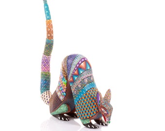 Houten alebrije in de vorm van Armadillo. Mexicaanse copal alebrije